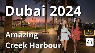 Dubai  Amazing Dubai Creek Harbour  4K  Walking Tour