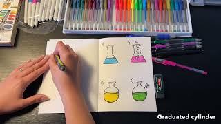 How to draw chemistry lab glassware and equipment ️ / Kimya laboratuvar malzemeleri