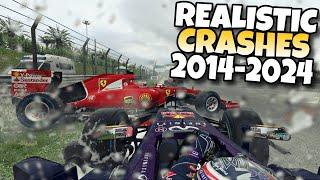 F1 REALISTIC CRASHES 2014 - 2024 #2