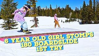 6 YEAR OLD GIRL STOMPS 180 BOARDSLIDE FIRST TRY