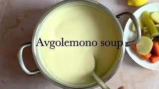 Avgolemono soup, Greek lemon and egg soup with chicken