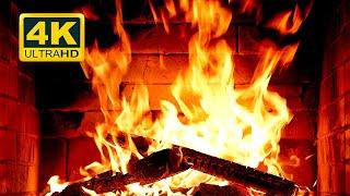  Cozy Fireplace 4K (12 HOURS). Fireplace with Crackling Fire Sounds. Fireplace Burning 4K