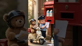 A Chubby Mailman and His Teddy Assistant — These Two Mean Business! 