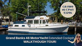 Grand Banks 46 Motor Yacht Extended Cockpit - Walkthrough Yacht Tour w/ Sara Fithian