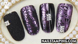 Jewelry-like nail art with mirror powder (nailstamping.com)