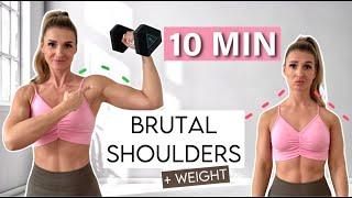 10 MIN BRUTAL SHOULDER workout - short & very effective - No Equipment - No Repeat