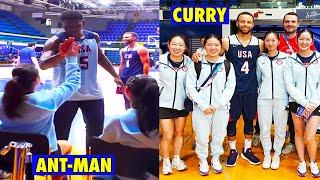 USA Table Tennis MEETS Stephen Curry & Anthony Edwards at Team USA Basketball Practice!!! 