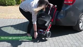 Loading a Luggie Mobility Scooter into a car trunk