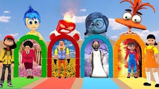 Scary Teacher 3D vs Squid Game Rainbow Gate Four Seasons 5 Times Challenge Does Miss T To Win?