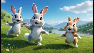 Five Little Bunnies Jumping on the Ground Rhyme Song | Popular Nursery Rhyme | Educational Kids Song