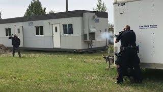 Calgary Police demonstrate the 'less lethal' ARWEN ACE-T launcher