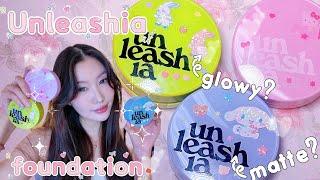 Comparing ALL Unleashia Cushion Foundations Honest Review| Glowy, Satin, Matte?