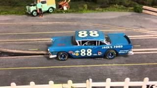 1/32 Wooden Routed Slot Car Track - 1960's theme - Scalextric custom 1957 Nascar