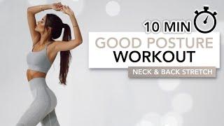 10 MIN GOOD POSTURE WORKOUT | Neck, Back & Shoulder Stretch | Eylem Abaci