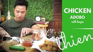 [mukbang/cookbang with THIEN]: Filipino Chicken Adobo and Lumpia (Pork & Vegetables Egg Rolls)