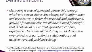 Mentoring Skills: What is mentoring?