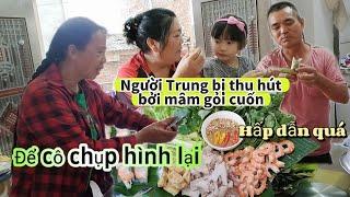 112 Cô hàng xóm thích mê với món gỏi cuốn miền Tây|Hấp dẫn quá để cô chụp hình lại