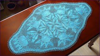 Knitting a turquoise or yellow doily. Part 8.