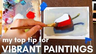 How to create vibrant paintings | color theory oil painting demo