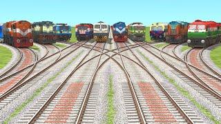 10 TRAINS CROSSINGCURVED BRANCHED RAILROAD CROSSING | train simulator classic