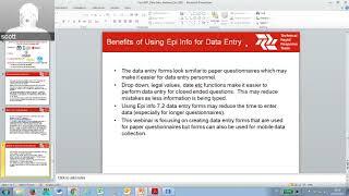 Tech RRT Training Webinar Session   Creating data entry forms using Epi Info 7 2