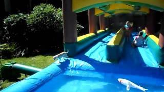 BELLA'S RIDE ON THE WATERSLIDE!