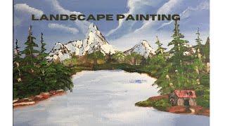 Step By Step Tutorial Cabin Landscape Acrylic Painting l Varsha Fine Art