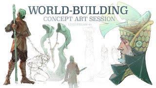 WORLD BUILDING STREAM! ~ in fish-world! ~ ( Casual Concept Art! ) - livestream #44