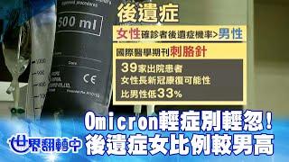 Omicron輕症別輕忽！後遺症易喘.易累 女性比例較男性高 世界翻轉中 20220619