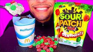 ASMR MCDONALD'S SOUR PATCH KIDS OREO MCFLURRY ICE CREAM ORNAMENTS CHEWY CANDY