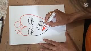 How to make Sketch of Durga-- Navratri Special Activity. DIWAKER ART CENTER BAREILLY UP.