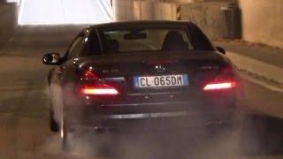 Mercedes SL55 AMG BURNOUT & C63 Acceleration SOUND