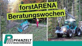 Pfanzelt forstARENA Beratungswochen 2021 | Pm Trac Gen.36,  Forstraupe Moritz, logLINE Rückeanhänger