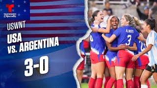 Highlights & Goals | USA vs. Argentina 3-0 | USWNT | Telemundo Deportes