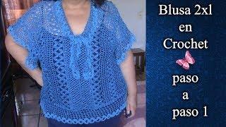 BLUSA  TEJIDA  a crochet  1 de 2