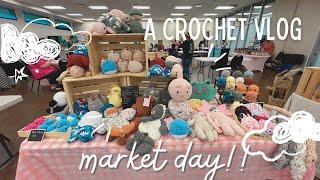 market day!!  indoor market, how much $$ I made// a crochet vlog