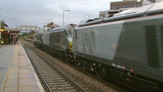 Earlestown 29.8.2014 - 57007 & Class 68 convoy 68014 68013 68012 on their first run in UK