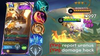 URANUS DAMAGE BUILD! ENEMY REPORT ME (damage hack?) | MLBB