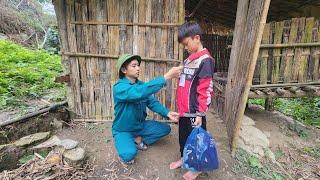 The poor boy was given warm clothes by the policeman to get through the cold winter.