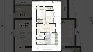 22' x 50' East facing plan - Irregular plot