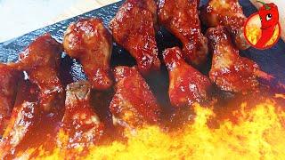 Fiery chicken wings in glaze. A very simple recipe.