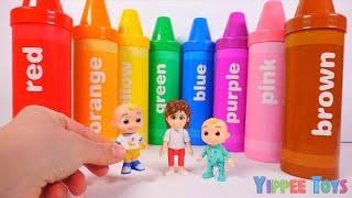 Explore Colors with Cocomelon Toys and Giant Crayons! ️ | Fun Surprises Inside for Kids