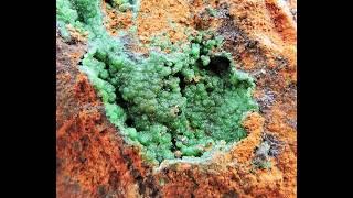 Adamite and Conichalcite mineral specimen from the Lavrion mines in Greece.