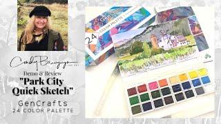 How to Paint a Watercolor Quick Sketch - Demonstration using GenCrafts 24 Color Palette