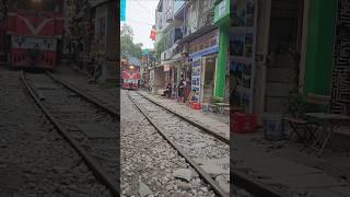 "Hanoi Train Street Vietnam where trains run inches from local homes and cafes!" #trainstreet #hanoi