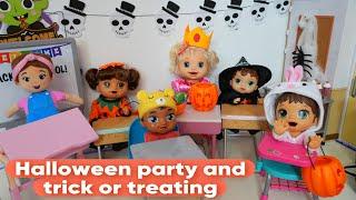 Baby Alive dolls Halloween day at Daycare And Trick or Treating