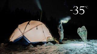 4 Days Winter Camping in Deep Cold -35