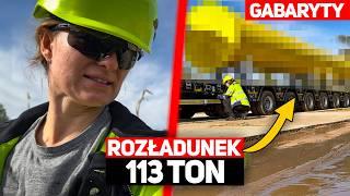 GABARYTY- Rozładunek 113 TON! OVERSIZE TRANSPORT- Unloading 113 TONS!