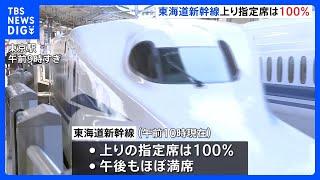 正月休みのUターンラッシュで新幹線は混雑　東海道新幹線は上り指定席100％ 午後もほぼ満席｜TBS NEWS DIG