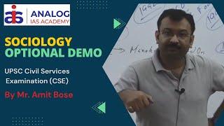 Sociology Optional DEMO | By Mr. Amit Bose | UPSC | Coaching - ANALOG IAS ACADEMY